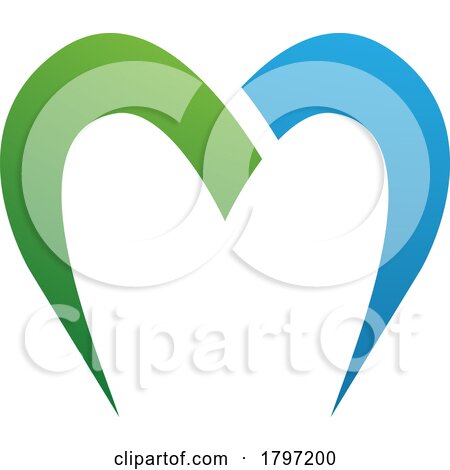 Green and Blue Parachute Shaped Letter M Icon by cidepix