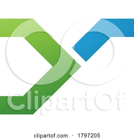 Green and Blue Rail Switch Shaped Letter Y Icon by cidepix