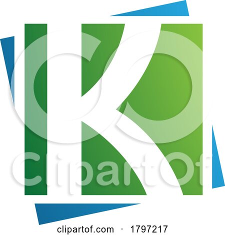 Green and Blue Square Letter K Icon by cidepix