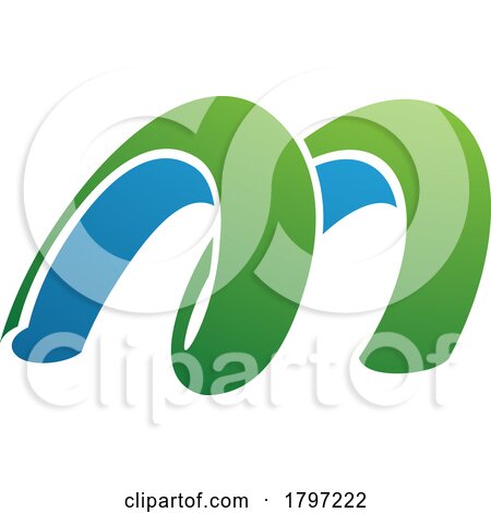 Green and Blue Spring Shaped Letter M Icon by cidepix
