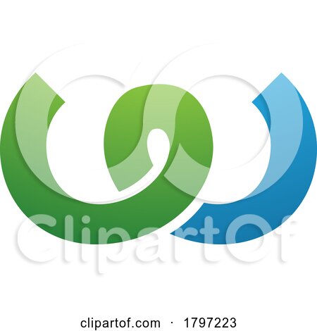 Green and Blue Spring Shaped Letter W Icon by cidepix