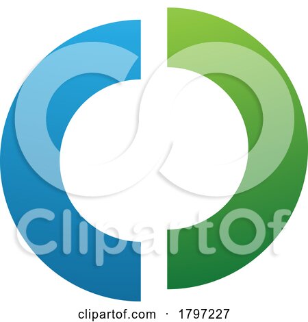 Green and Blue Split Shaped Letter O Icon by cidepix