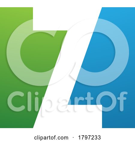 Green and Blue Rectangle Shaped Letter Z Icon by cidepix