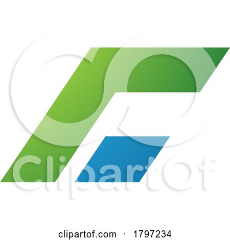 Green and Blue Rectangular Italic Letter C Icon by cidepix