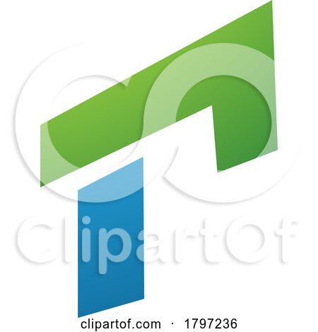Green and Blue Rectangular Letter R Icon by cidepix