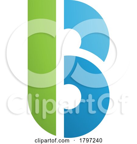 Green and Blue Round Disk Shaped Letter B Icon by cidepix