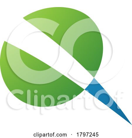 Green and Blue Screw Shaped Letter Q Icon by cidepix