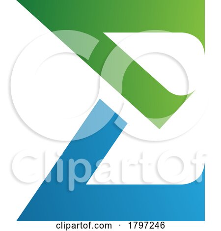 Green and Blue Sharp Elegant Letter E Icon by cidepix
