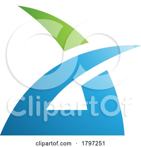 Green and Blue Spiky Grass Shaped Letter a Icon by cidepix
