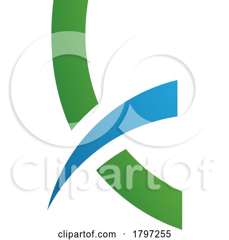 Green and Blue Spiky Lowercase Letter K Icon by cidepix