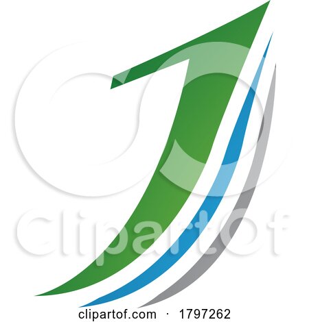 Green and Blue Layered Letter J Icon by cidepix