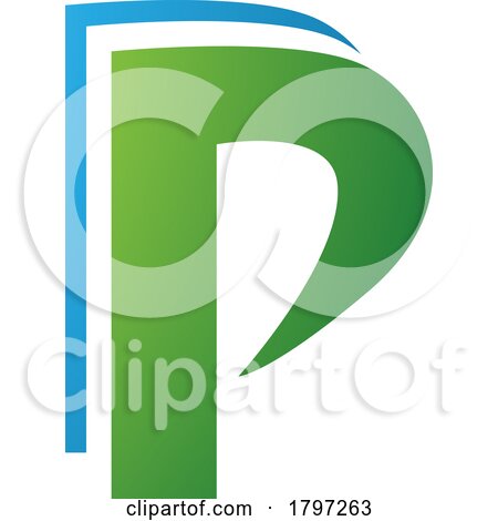 Green and Blue Layered Letter P Icon by cidepix