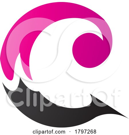 Magenta and Black Round Curly Letter C Icon by cidepix