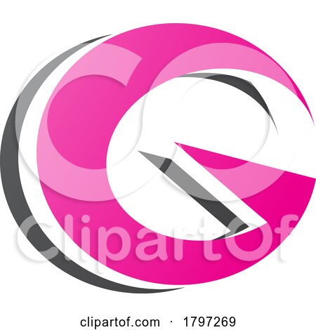 Magenta and Black Round Layered Letter G Icon by cidepix
