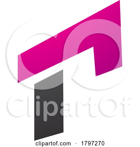 Magenta and Black Rectangular Letter R Icon by cidepix