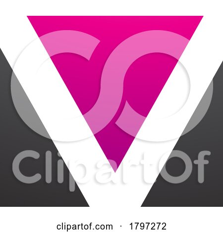 Magenta and Black Rectangular Shaped Letter V Icon by cidepix