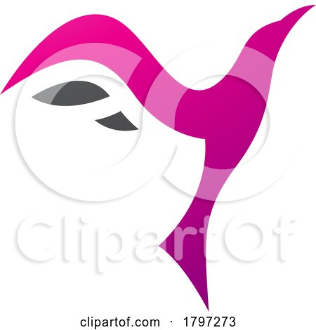 Magenta and Black Rising Bird Shaped Letter Y Icon by cidepix