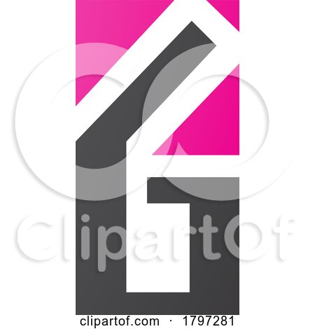 Magenta and Black Rectangular Letter G or Number 6 Icon by cidepix