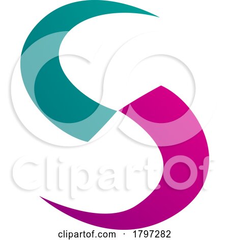 Magenta and Green Blade Shaped Letter S Icon by cidepix