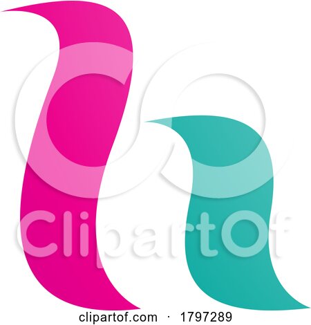 Magenta and Green Calligraphic Letter H Icon by cidepix