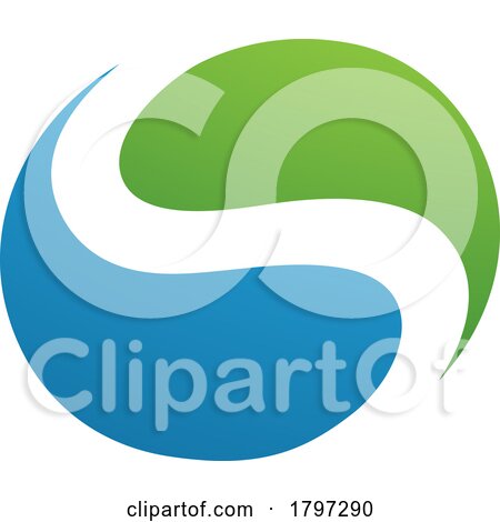 Green and Blue Circle Shaped Letter S Icon by cidepix