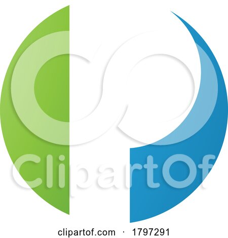Green and Blue Circle Shaped Letter P Icon by cidepix