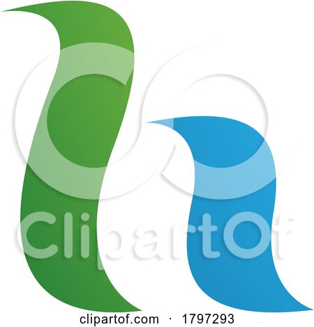 Green and Blue Calligraphic Letter H Icon by cidepix