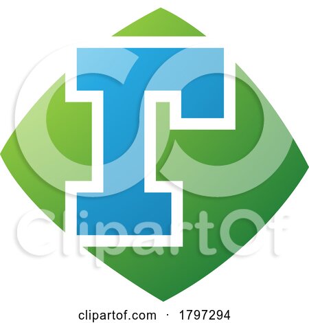 Green and Blue Bulged Square Shaped Letter R Icon by cidepix