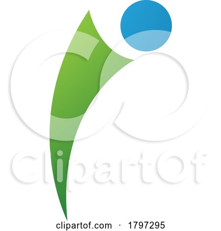Green and Blue Bowing Person Shaped Letter I Icon by cidepix