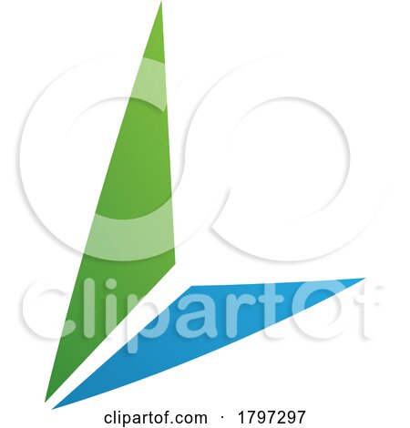 Green and Blue Letter L Icon with Triangles by cidepix