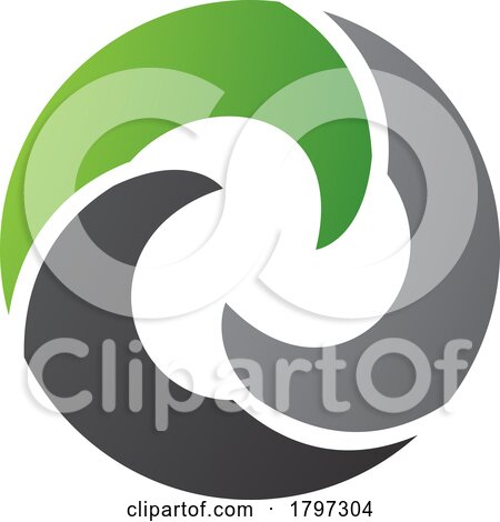 Green and Black Wave Shaped Letter O Icon by cidepix
