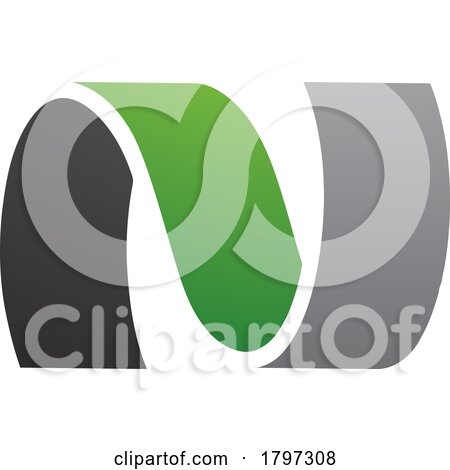 Green and Black Wavy Shaped Letter N Icon by cidepix