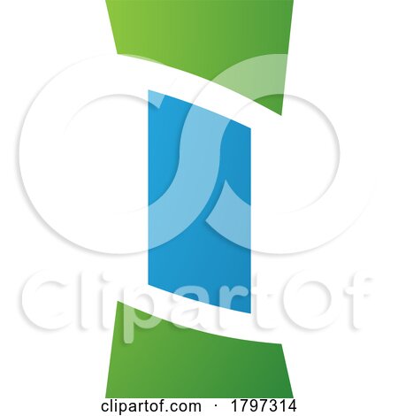 Green and Blue Antique Pillar Shaped Letter I Icon by cidepix