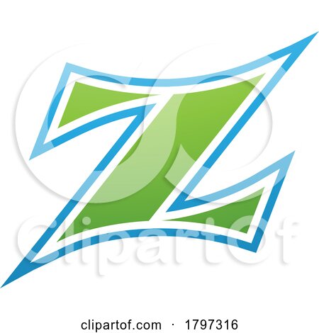 Green and Blue Arc Shaped Letter Z Icon by cidepix