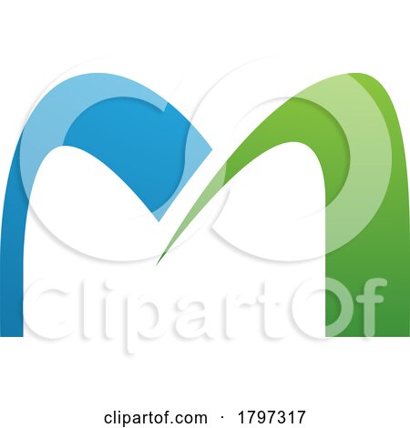 Green and Blue Arch Shaped Letter M Icon by cidepix