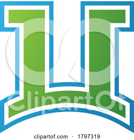 Green and Blue Arch Shaped Letter U Icon by cidepix