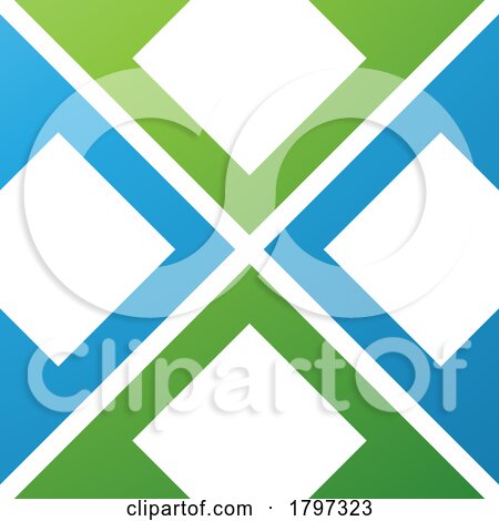 Green and Blue Arrow Square Shaped Letter X Icon by cidepix
