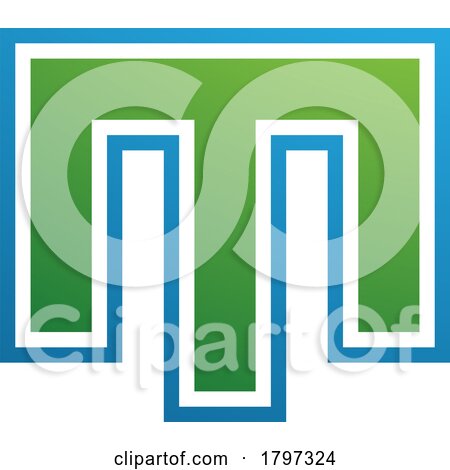 Green and Blue Letter M Icon with an Outer Stripe by cidepix
