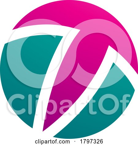 Magenta and Green Circle Shaped Letter T Icon by cidepix
