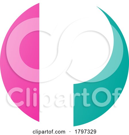 Magenta and Green Circle Shaped Letter P Icon by cidepix