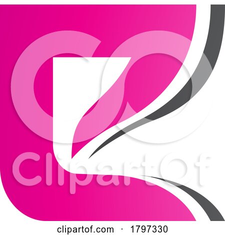 Magenta and Black Wavy Layered Letter E Icon by cidepix