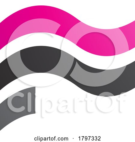 Magenta and Black Wavy Flag Shaped Letter F Icon by cidepix