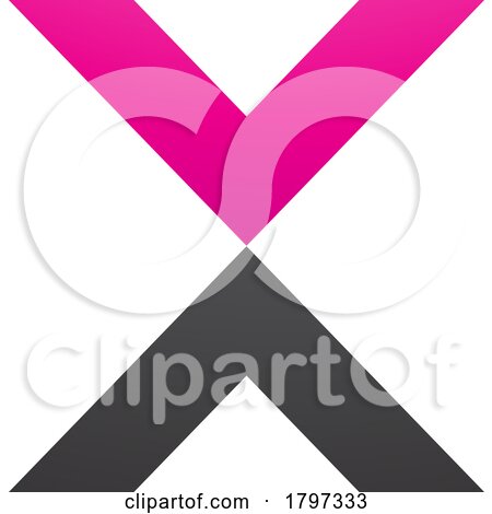 Magenta and Black V Shaped Letter X Icon by cidepix