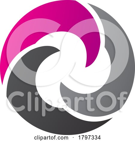 Magenta and Black Wave Shaped Letter O Icon by cidepix