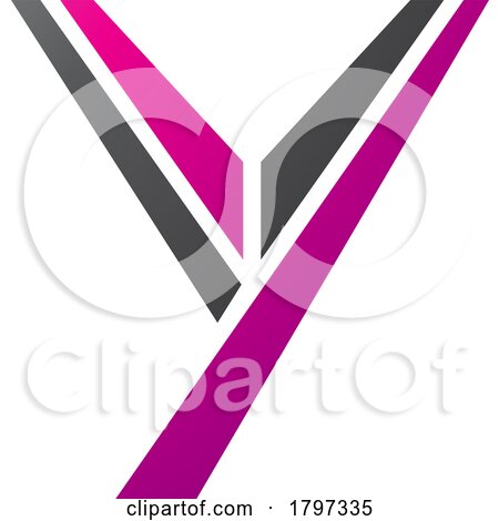 Magenta and Black Uppercase Letter Y Icon by cidepix