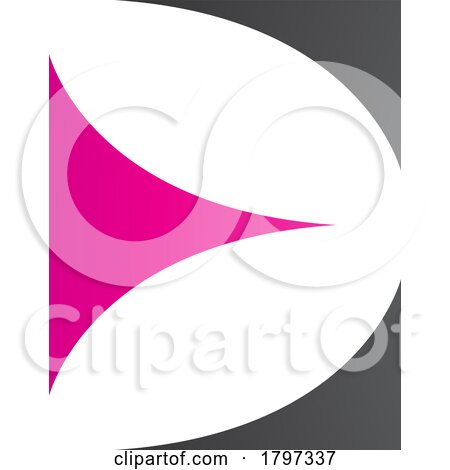 Magenta and Black Uppercase Letter E Icon with Curvy Triangles by cidepix
