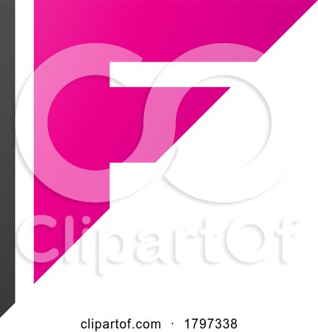 Magenta and Black Triangular Letter F Icon by cidepix