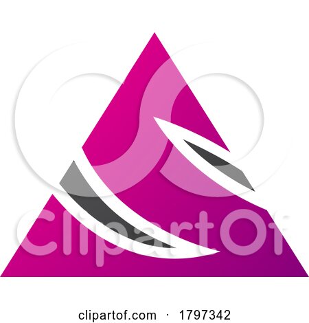 Magenta and Black Triangle Shaped Letter S Icon by cidepix