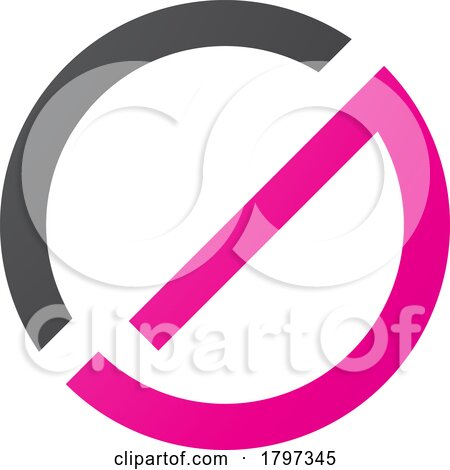 Magenta and Black Thin Round Letter G Icon by cidepix