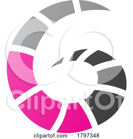 Magenta and Black Swirly Letter G Icon with Stripes by cidepix